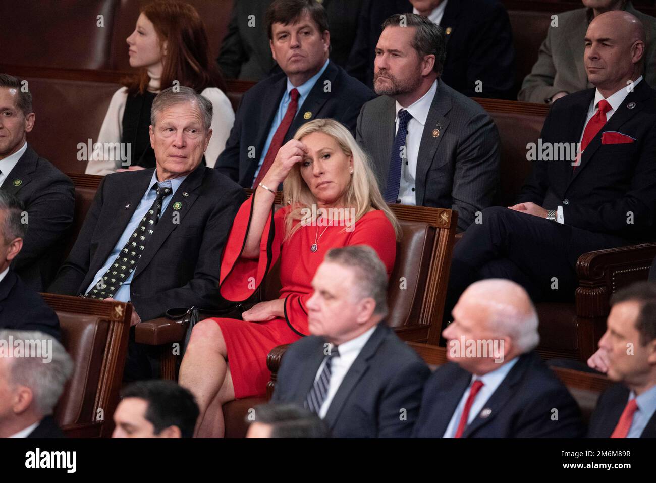 United States Representative Marjorie Taylor Greene (Republican of waits to cast her