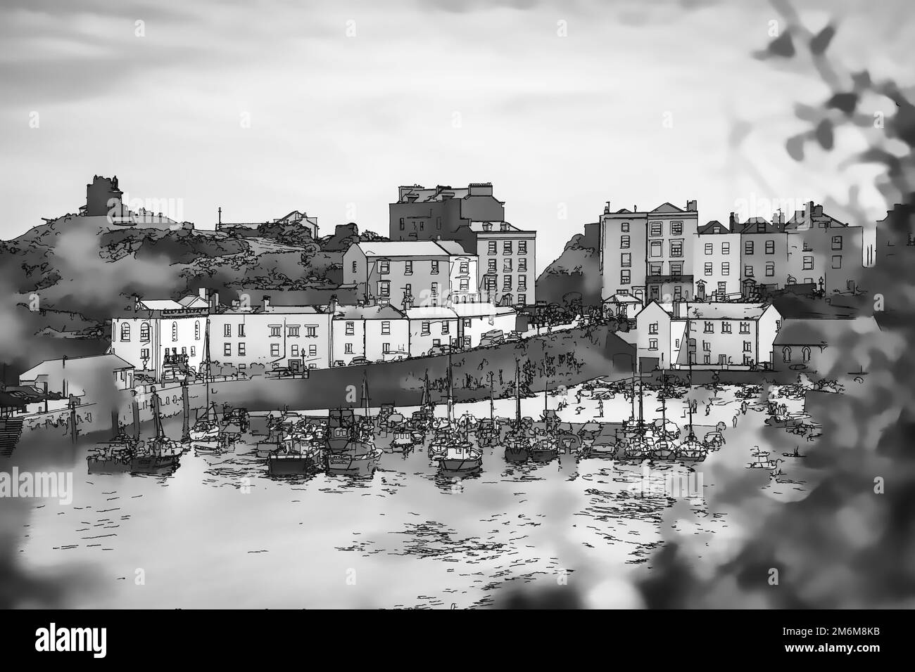 Port and marina in the beautiful little Tenby town Stock Photo