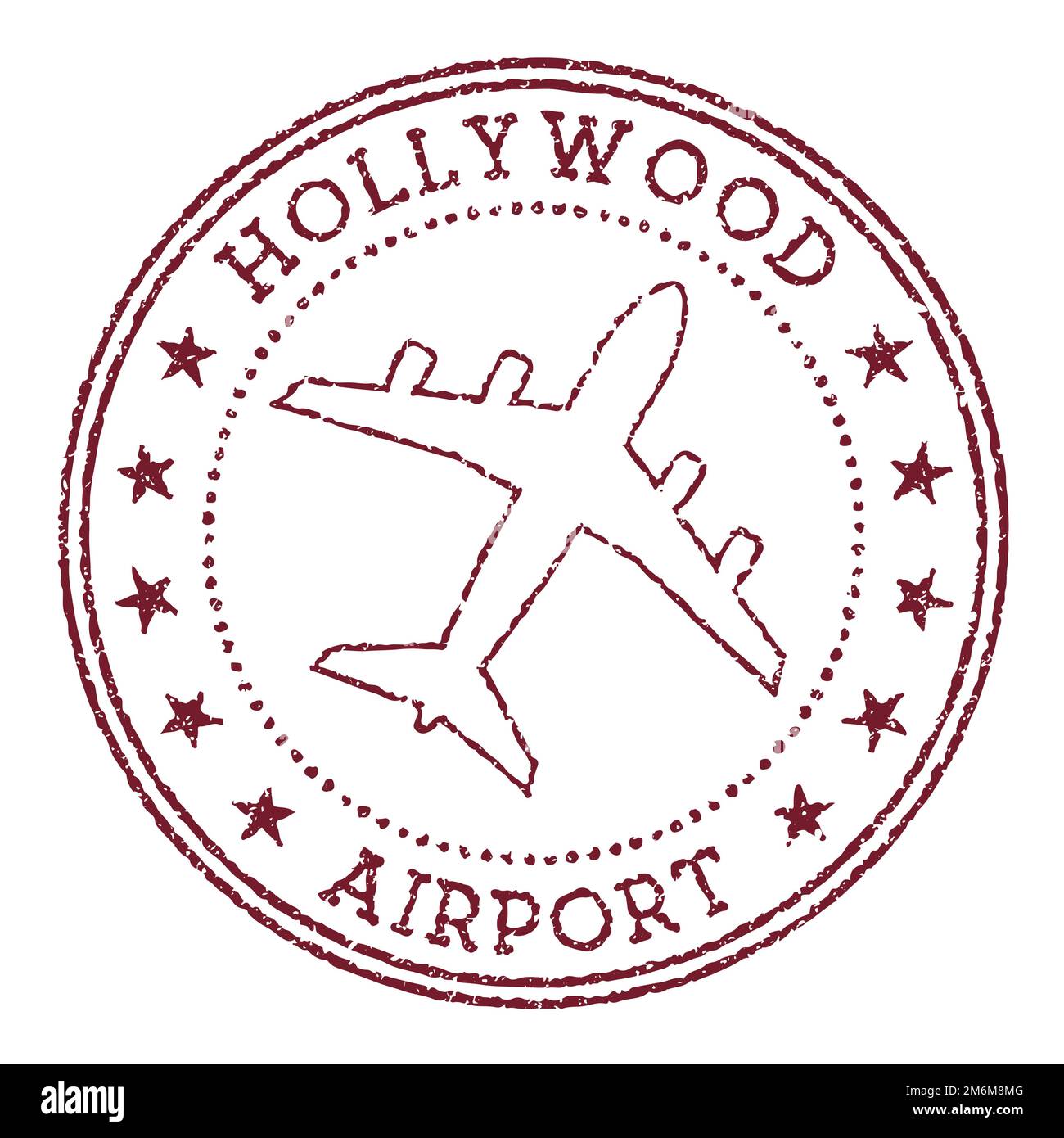 Hollywood Airport stamp. Airport of Fort Lauderdale round logo. Vector