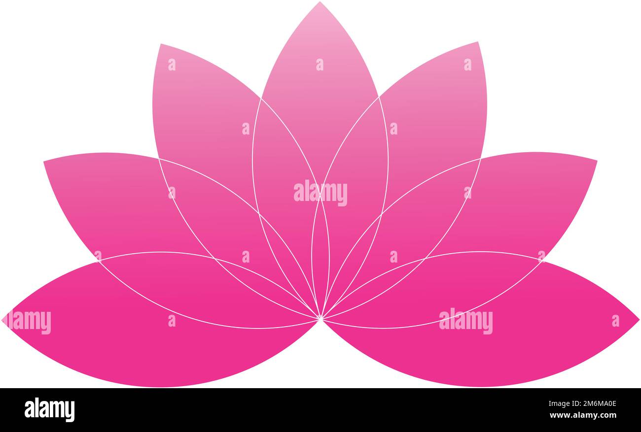 Lotus flower pink – colour gradient – Vector icon – Vector illustration