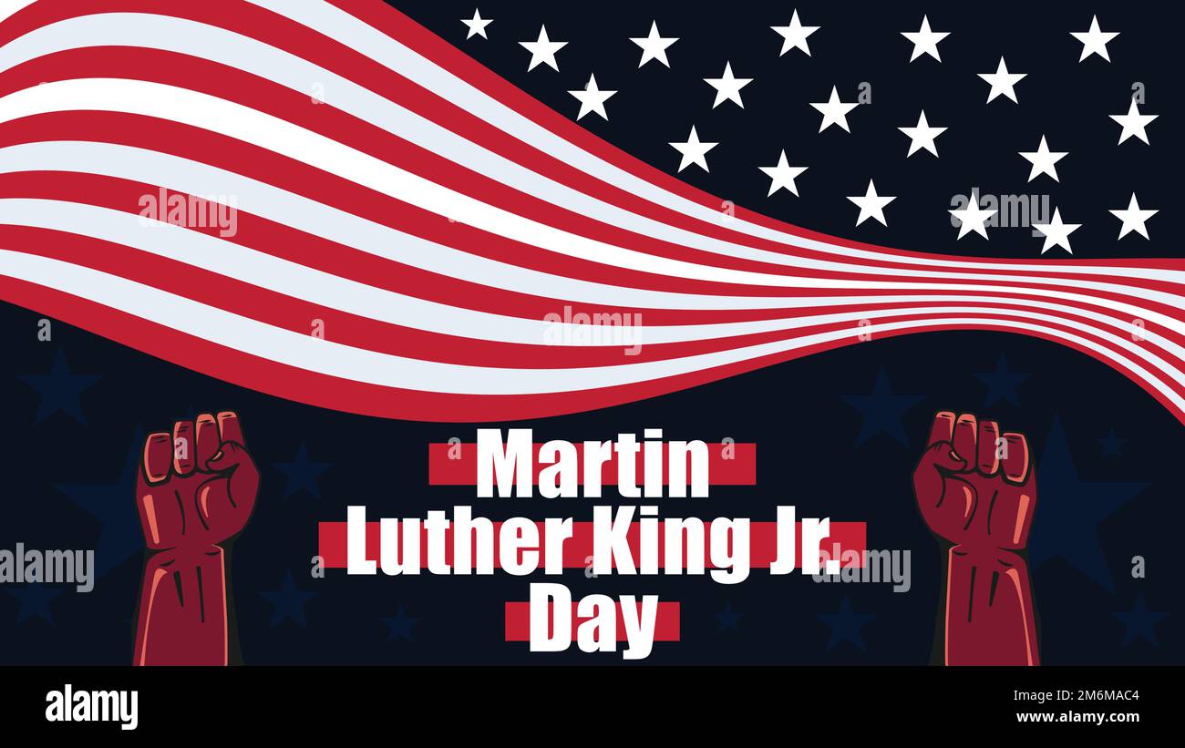 Vector banner design celebrating Martin Luther King Jr day in January every year . Banner designs consist of American flag theme styles. Stock Vector