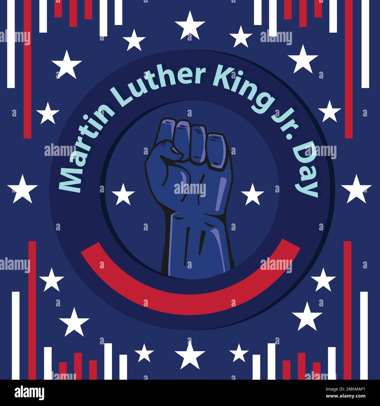 Vector banner design celebrating Martin Luther King Jr day in January every year . Banner designs consist of American flag theme styles. Stock Vector
