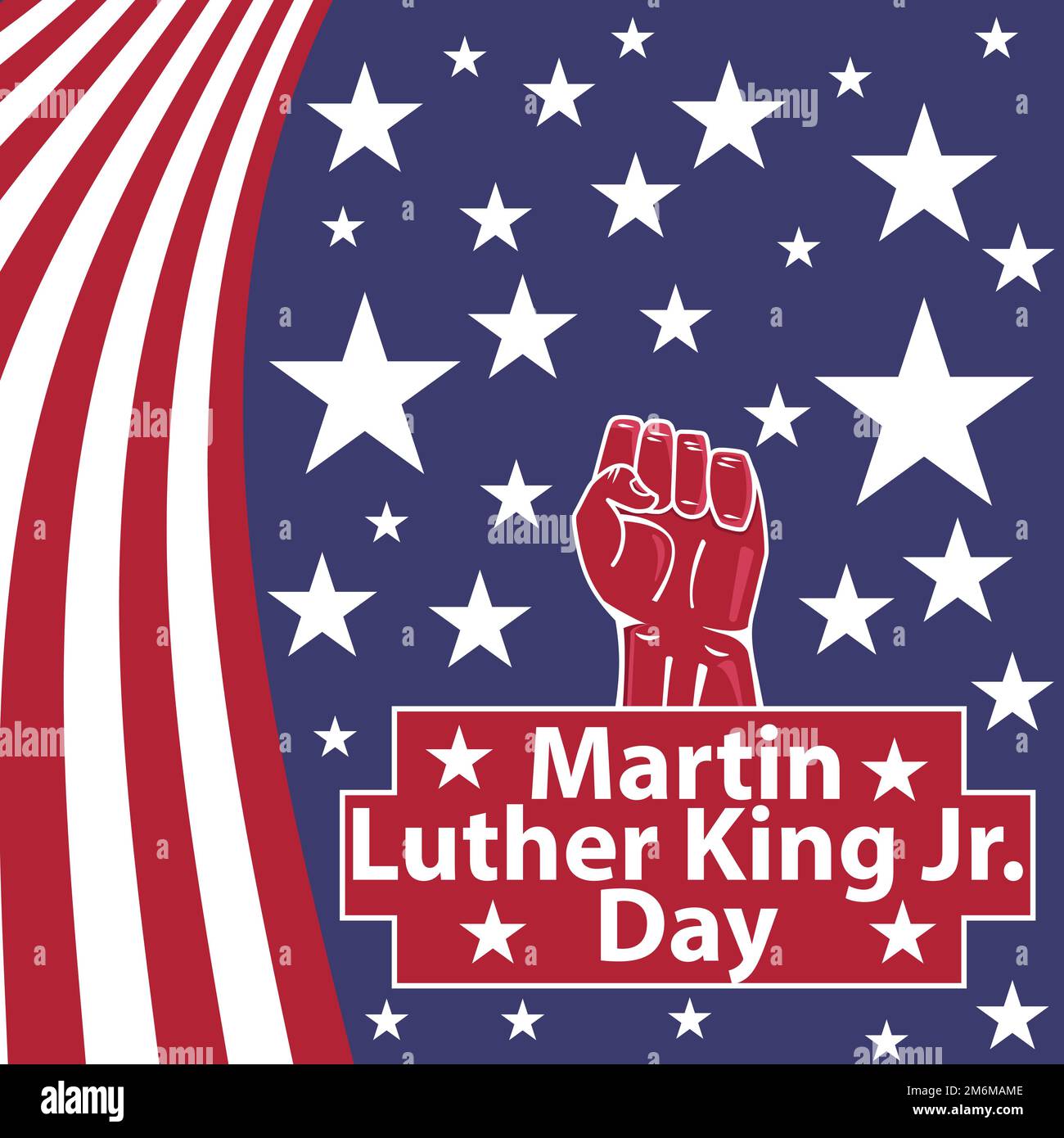 Vector banner design celebrating Martin Luther King Jr day in January every year . Banner designs consist of American flag theme styles. Stock Vector