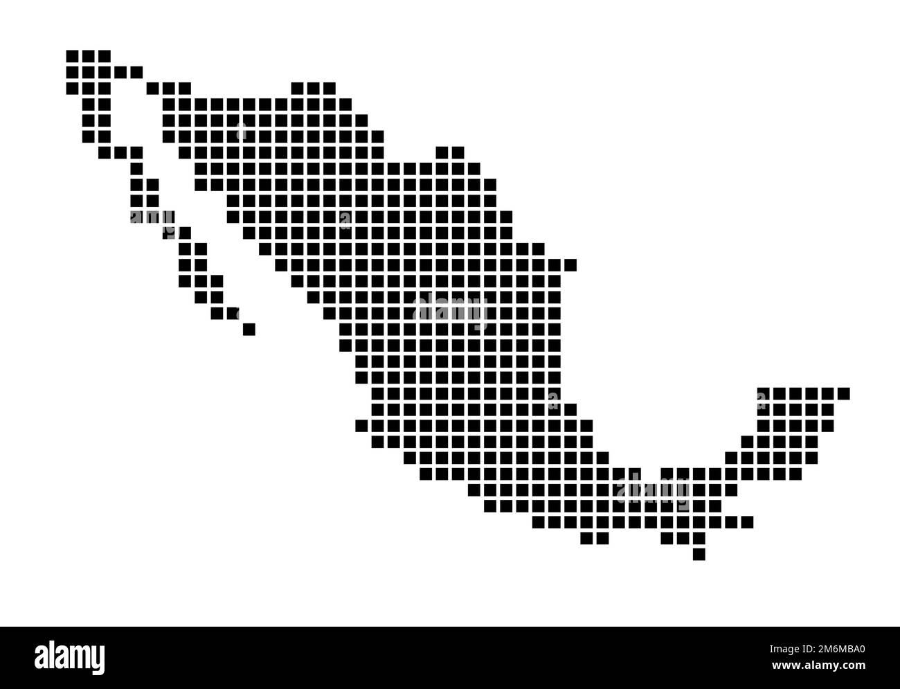 Mexico map. Map of Mexico in dotted style. Borders of the country filled with rectangles for your design. Vector illustration. Stock Vector