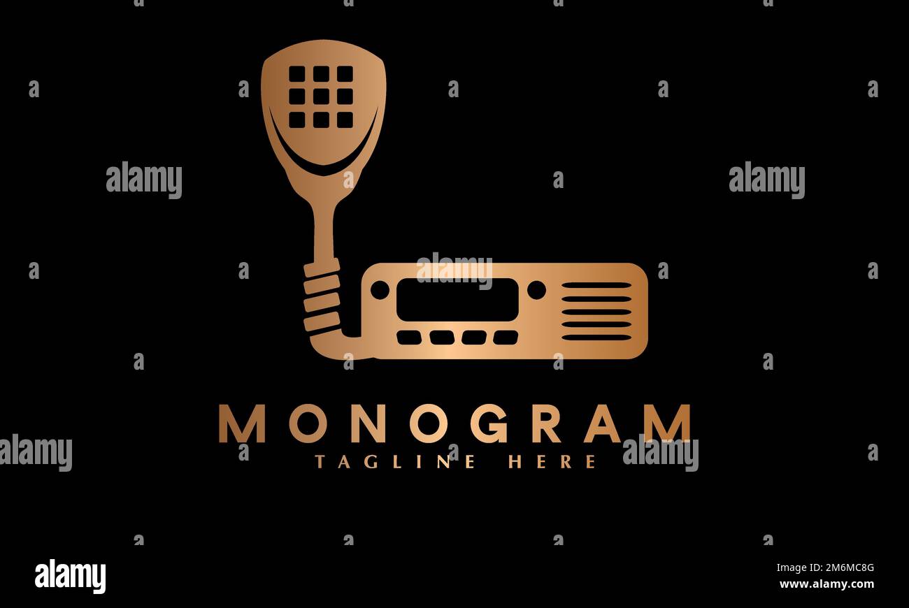 Radio transmitter Abstract monogram vector logo template Stock Vector