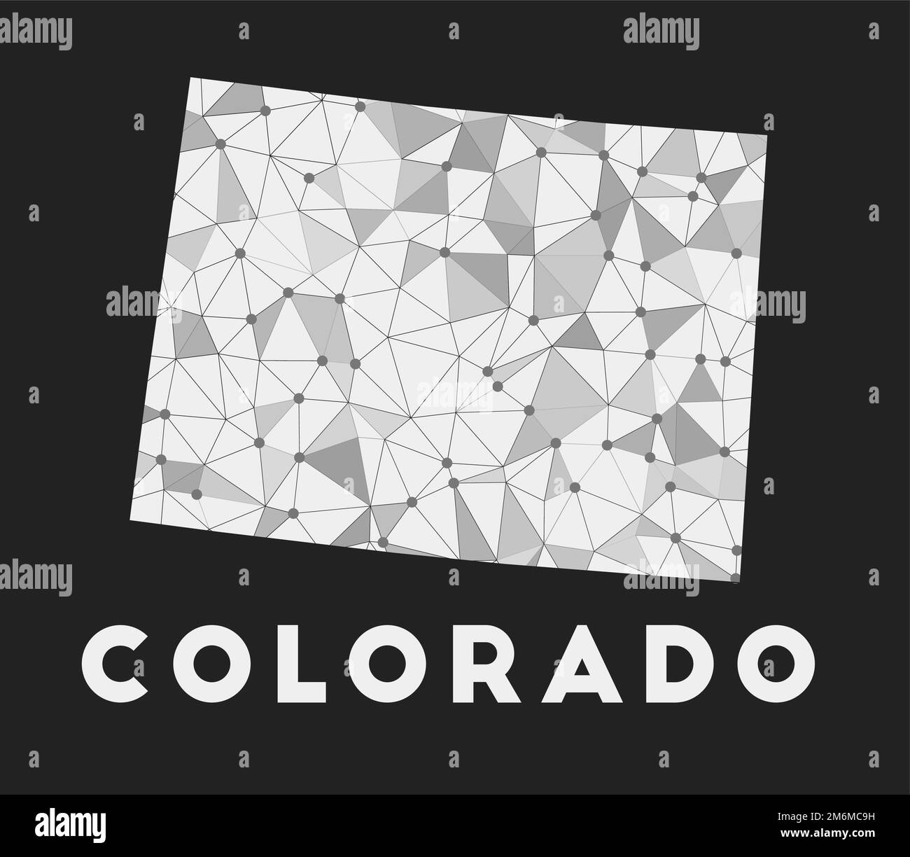 Colorado - communication network map of us state. Colorado trendy