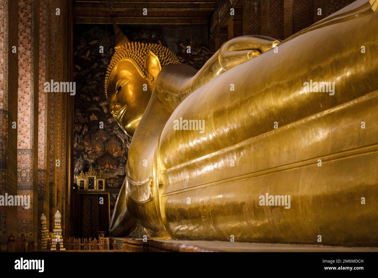 Wat Pho temple in Bangkok Thailand, The reclining buddha temple in ...
