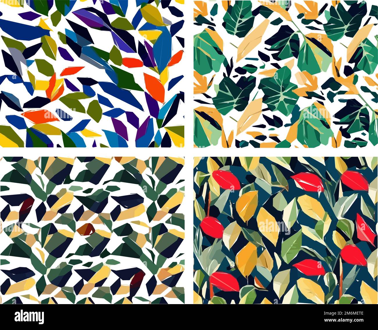 Set of colorful leaf patterns. For wallpaper, backgrounds, web, posters ...