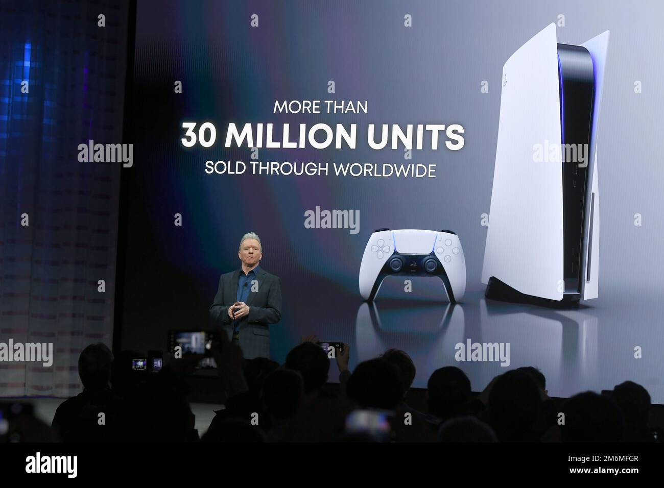 President and CEO Sony Interactive Entertainment Jim Ryan speaks during the CES 2023 media day at the Las Vegas Convention Center in Las Vegas, NV on January 4, 2023. (Photo by Bryan Steffy/Sipa USA) Stock Photo