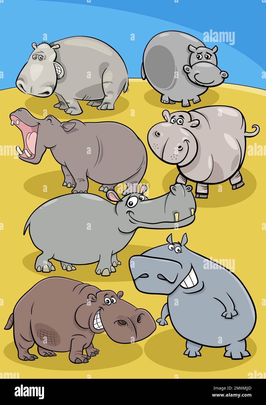 Cartoon hippos hi-res stock photography and images - Alamy