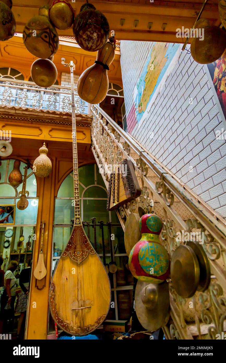 Music instrument shop, Kashgar Old Town, Xinjiang Uyghur Autonomous