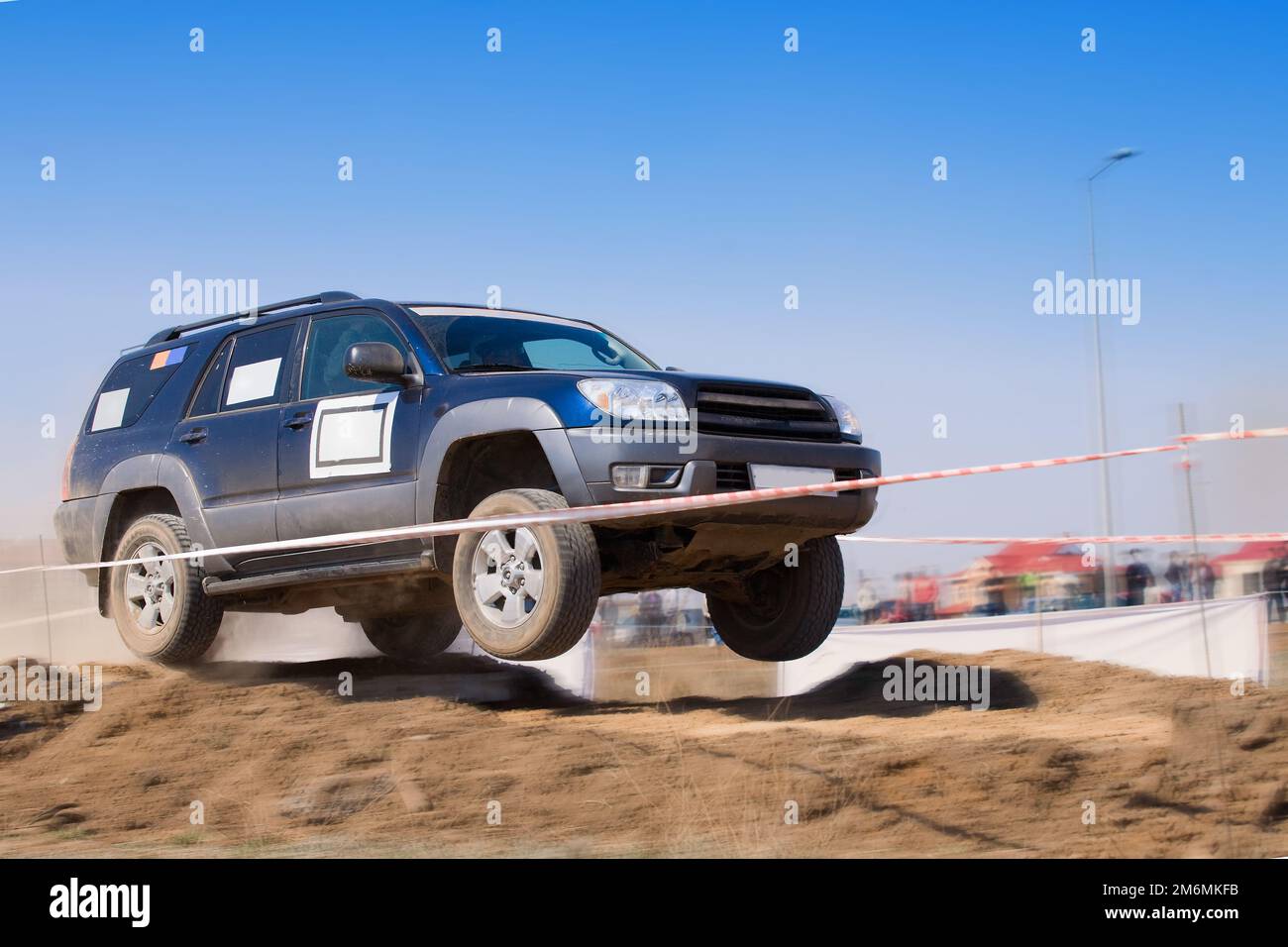 Off road rally raid 4X4 jeep sprint race. Stock Photo