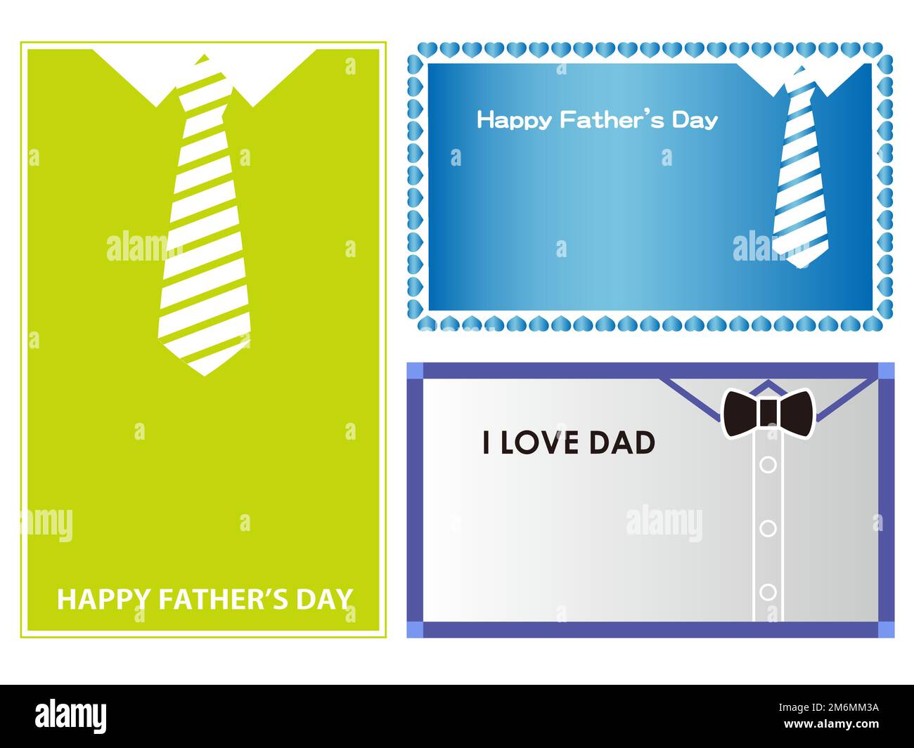 Set of Father’s Day vector background illustrations isolated on a white ...