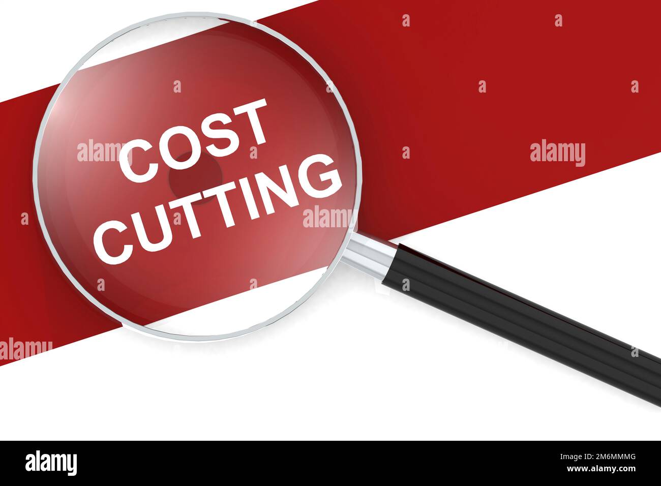 Cost cutting word under magnifying glass Stock Photo Alamy