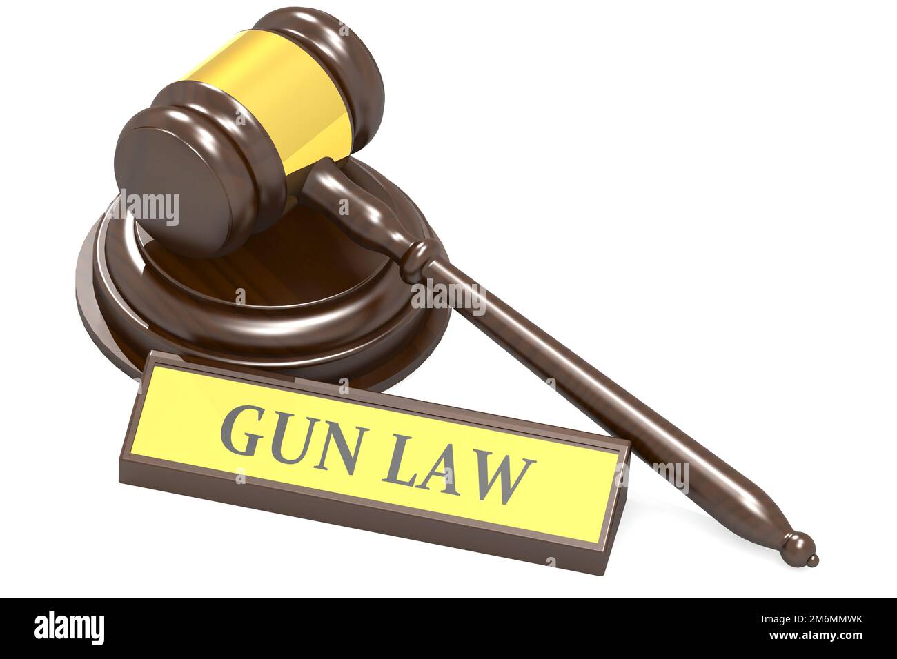 Judge gavel and gun law banner Stock Photo