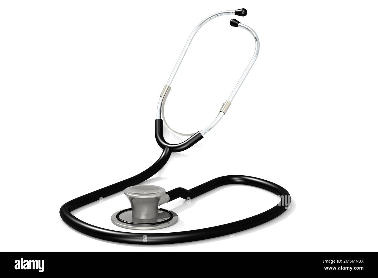 Black stethoscope isolated on white background Stock Photo - Alamy