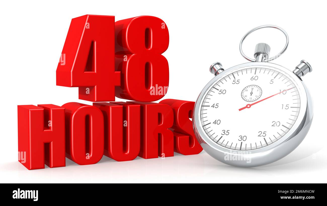 Stopwatch with 48 hours word Stock Photo Alamy