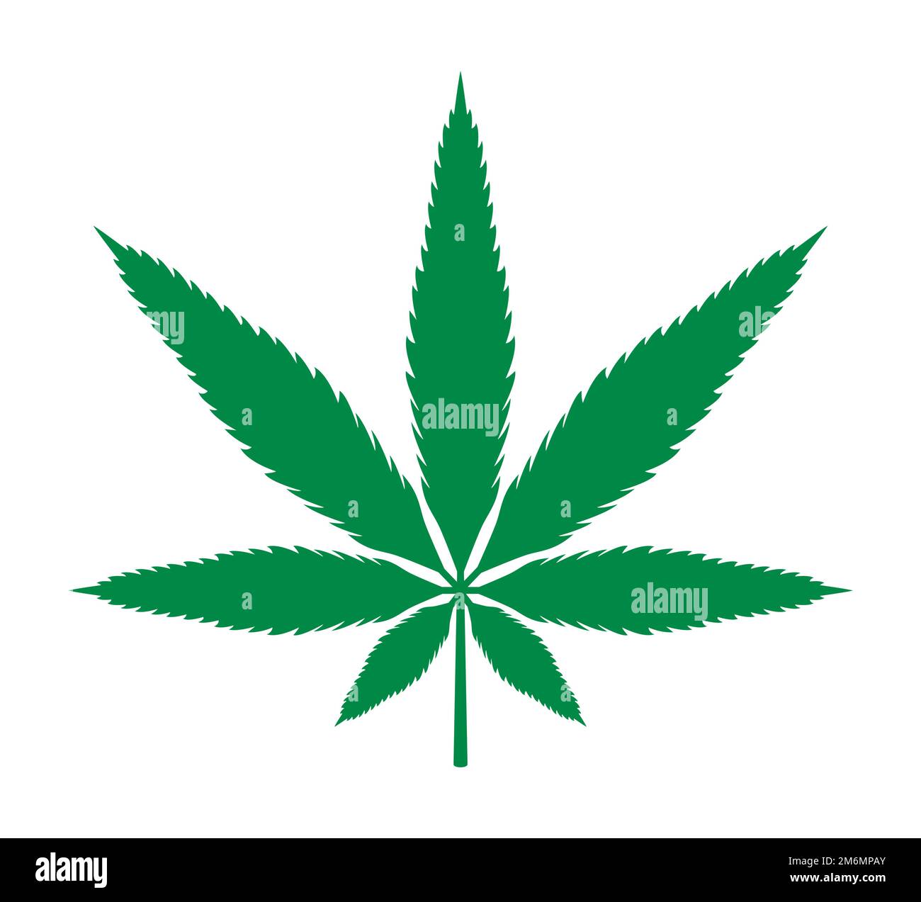 Marijuana Cannabis Leaf Flat Green Vector Illustration Stock Vector