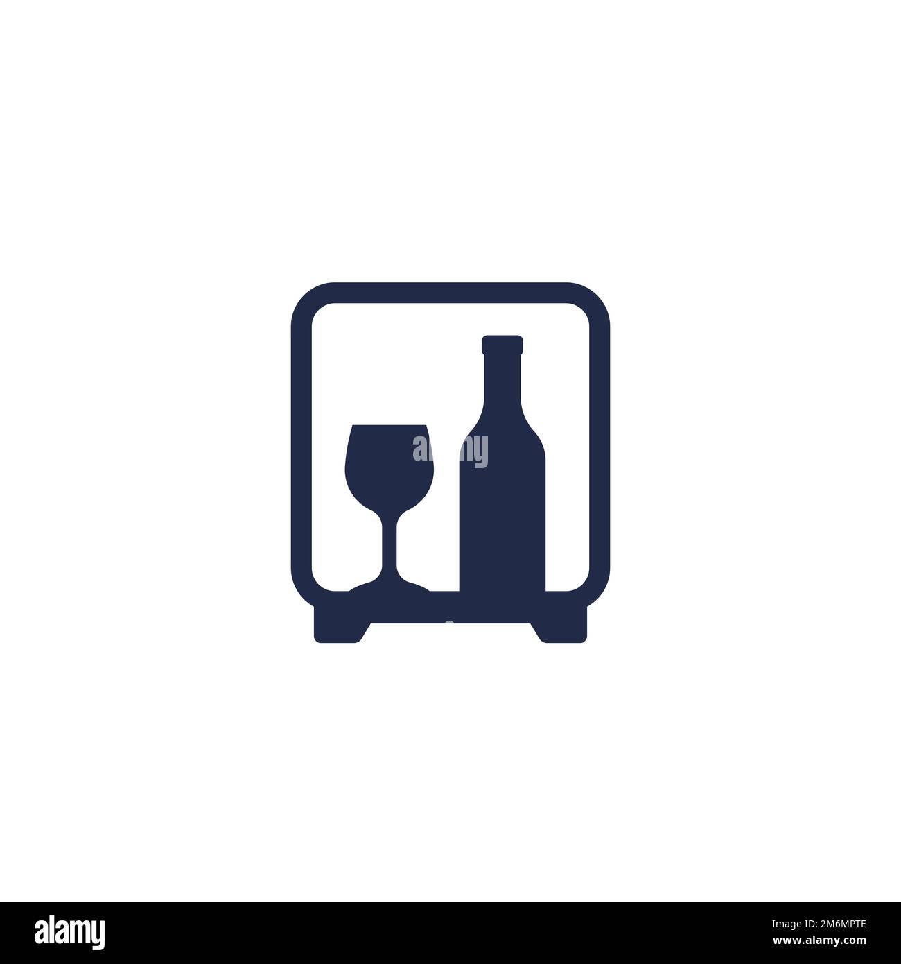 minibar icon, mini fridge with alcohol Stock Vector
