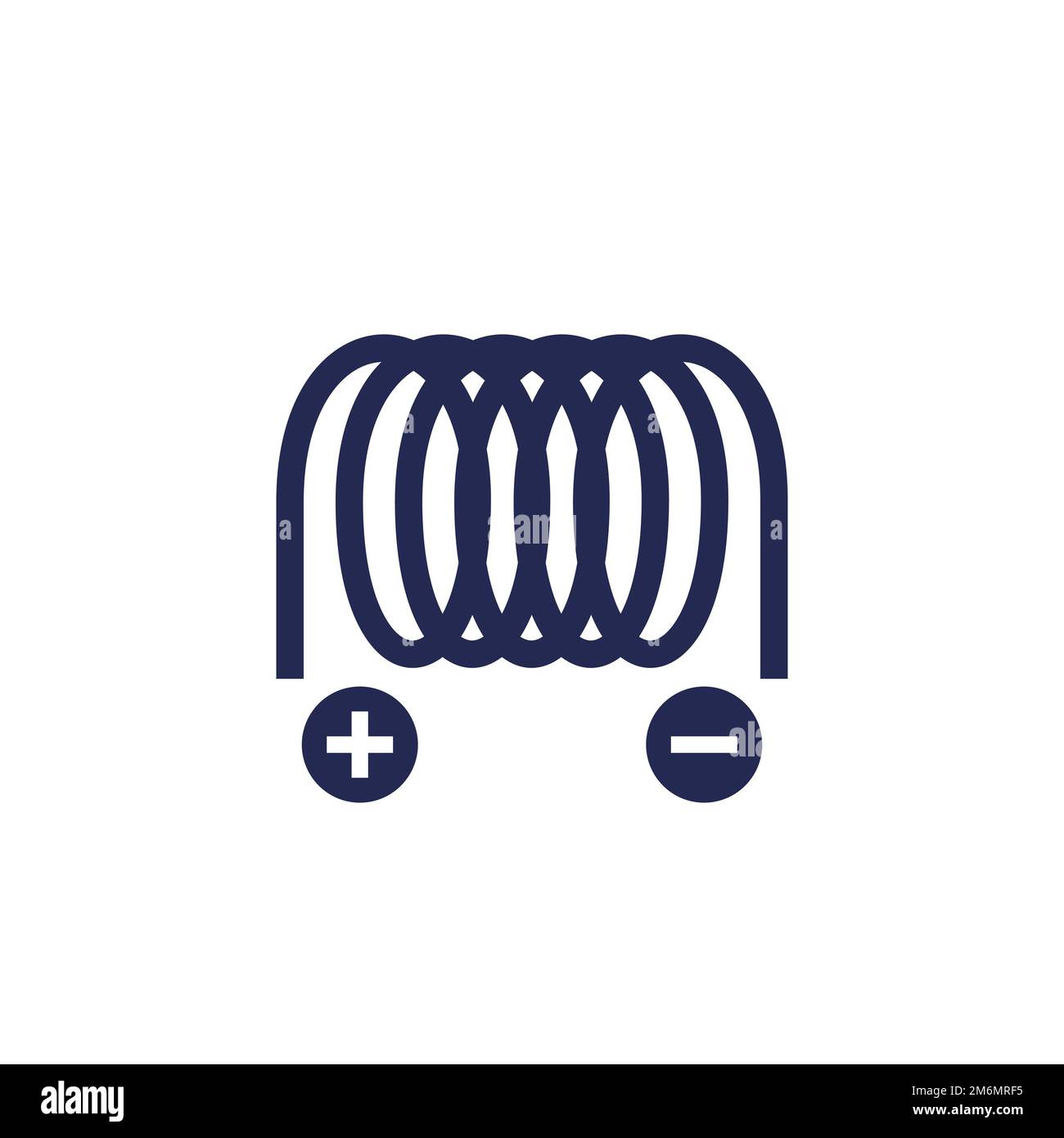 solenoid icon on white, vector Stock Vector