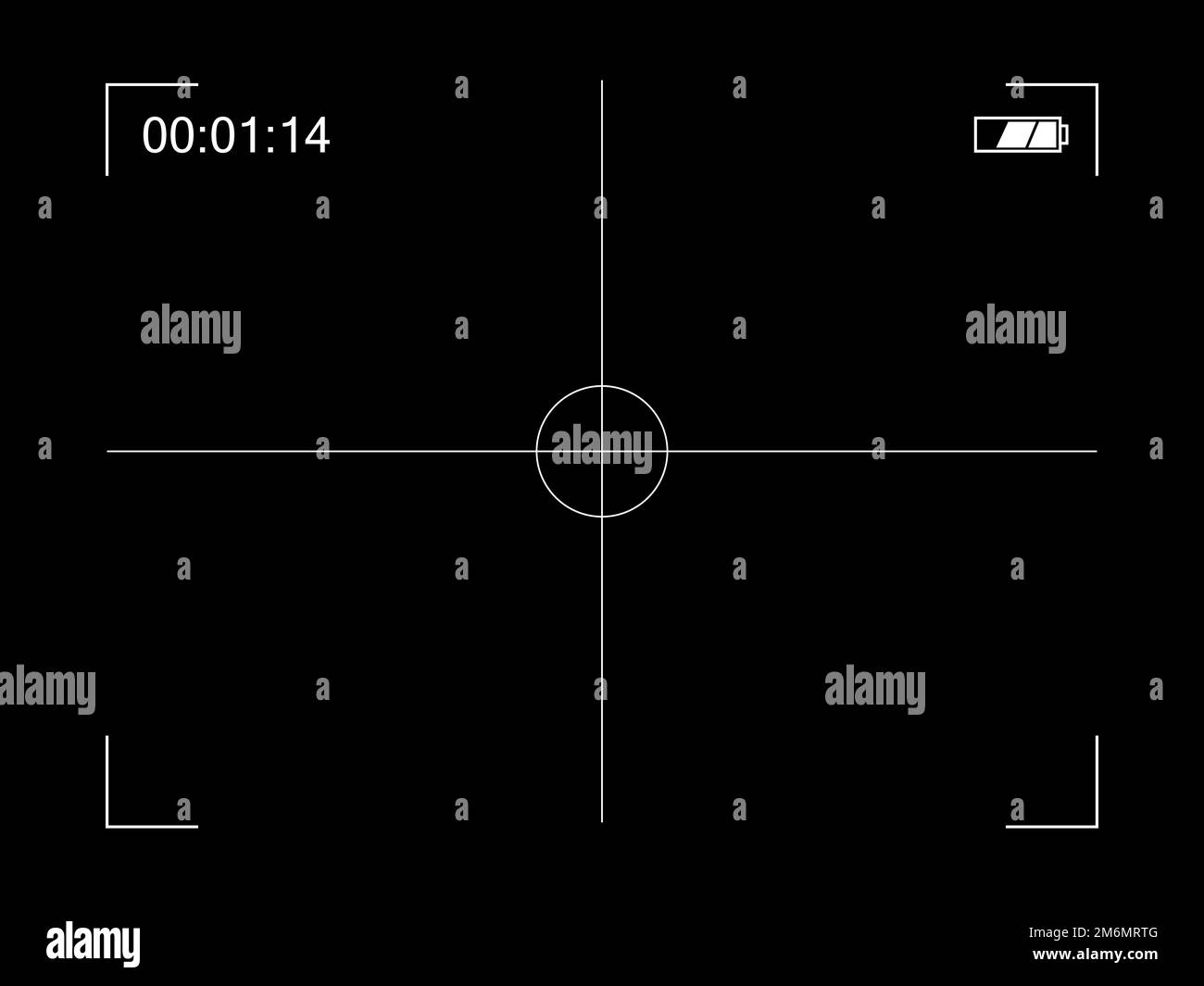 Focusing screen of the camera viewfinder. Vector template of circle