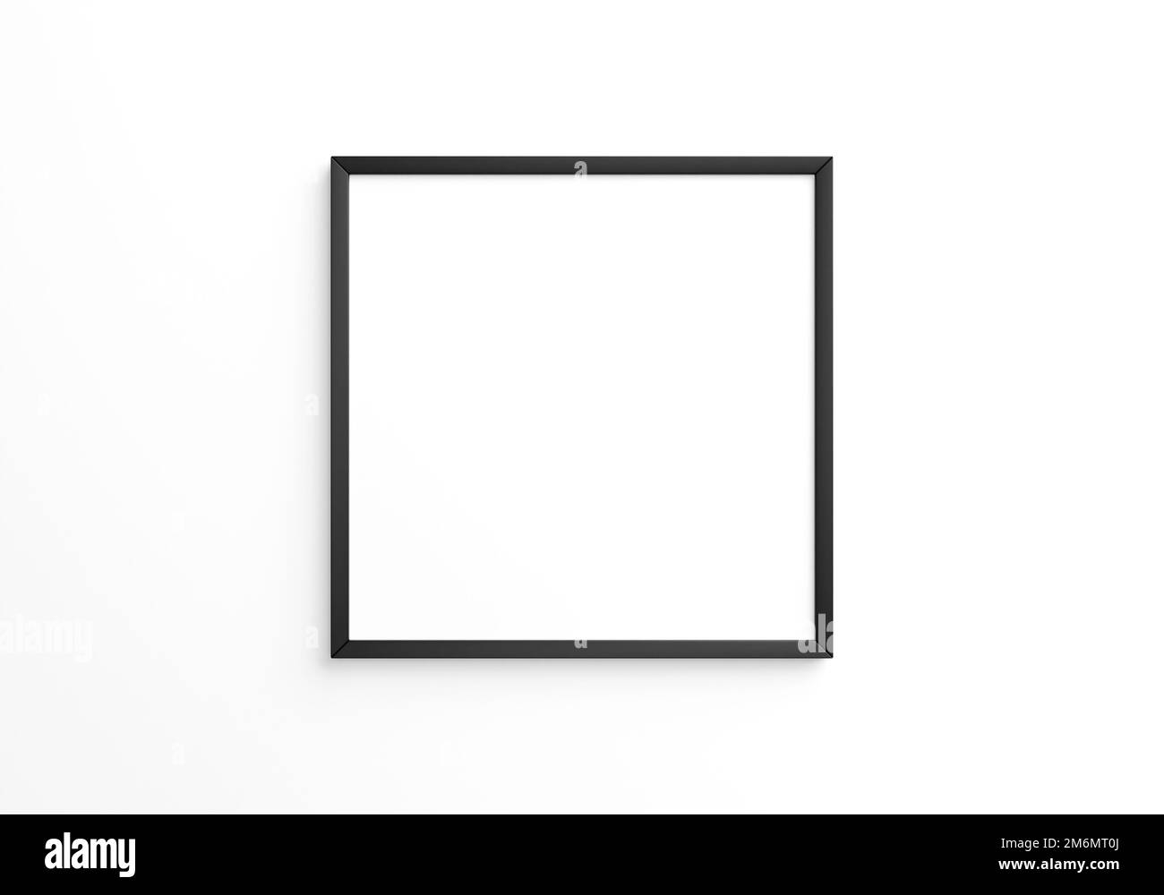 black square frame mockup on white wall. 3d rendering Stock Photo - Alamy