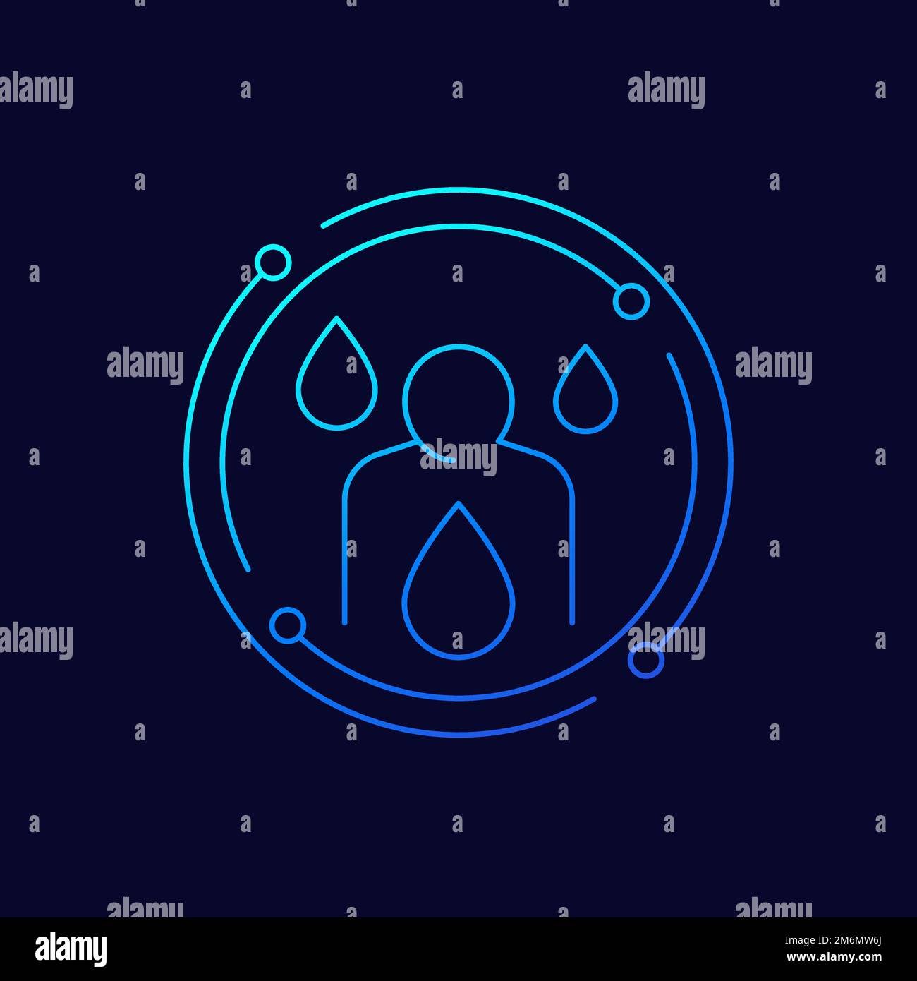 rehydrate line icon on dark Stock Vector