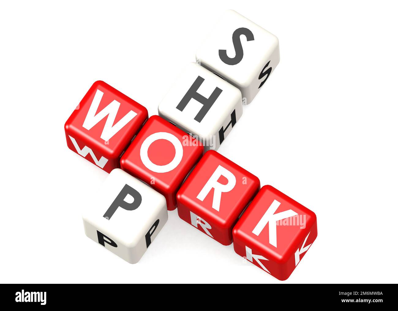 Work shop crossword cube Stock Photo Alamy