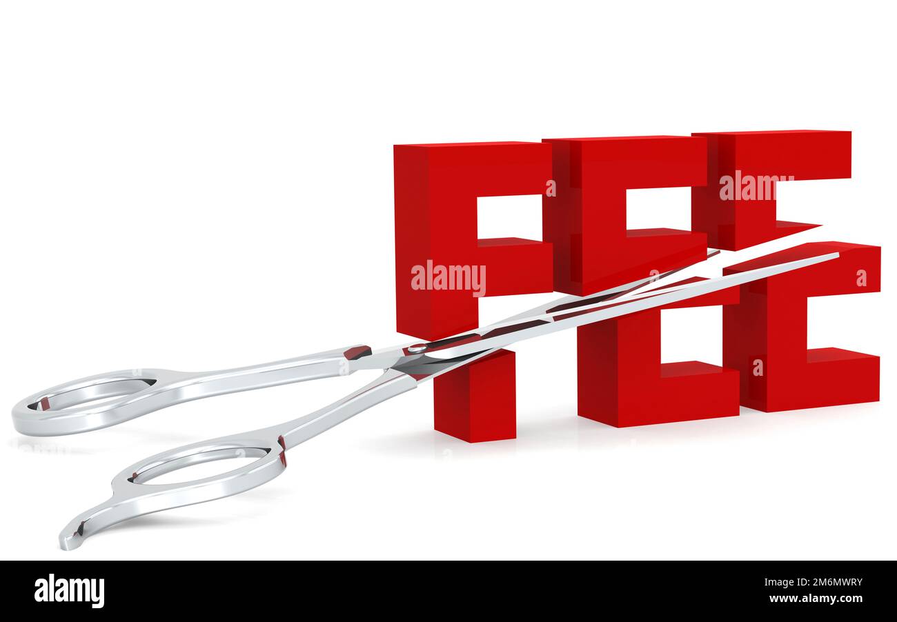 Scissor cut the fee word Stock Photo Alamy