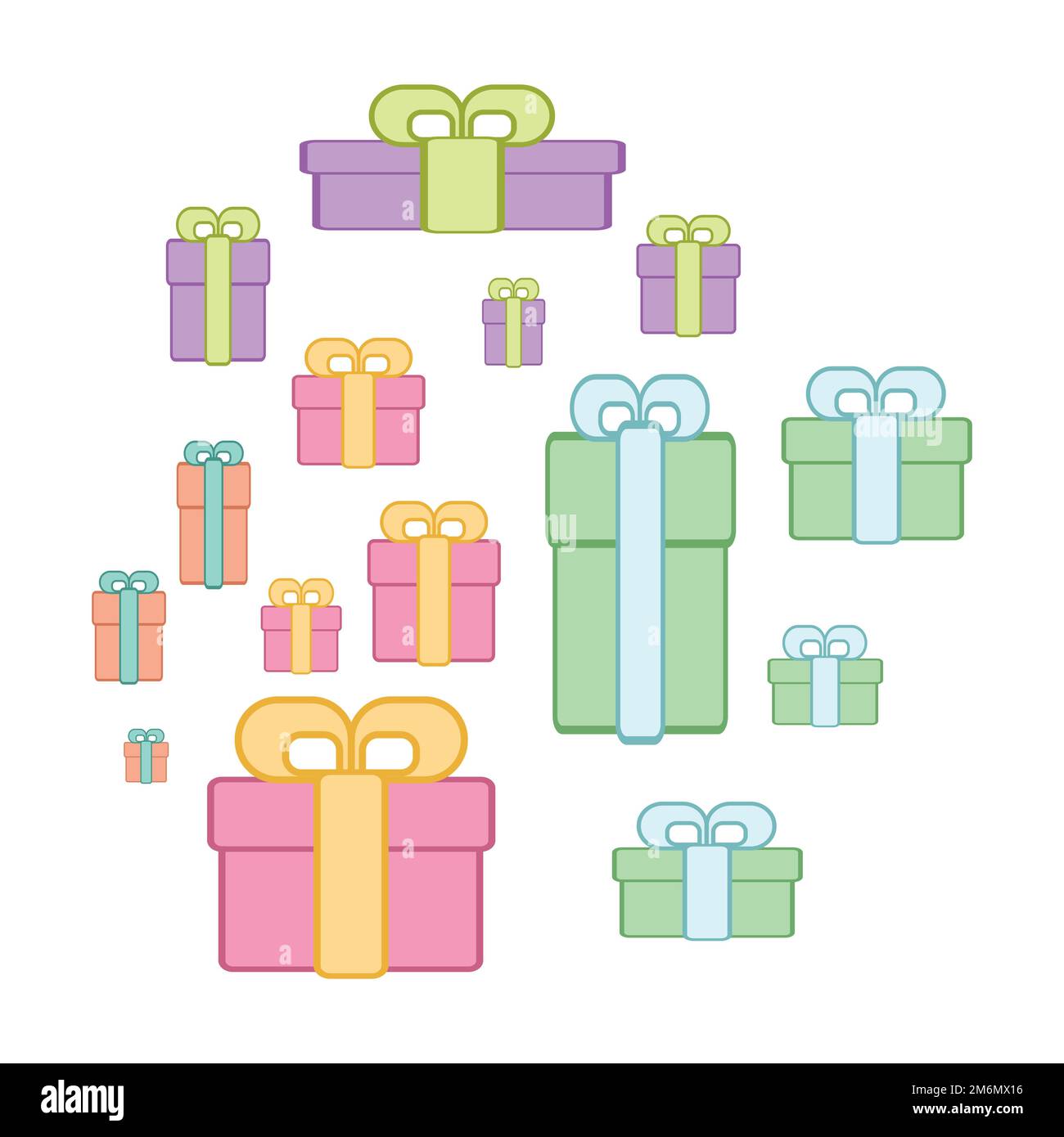 Colored gift boxes with ribbon and bow Stock Vector Image & Art Alamy