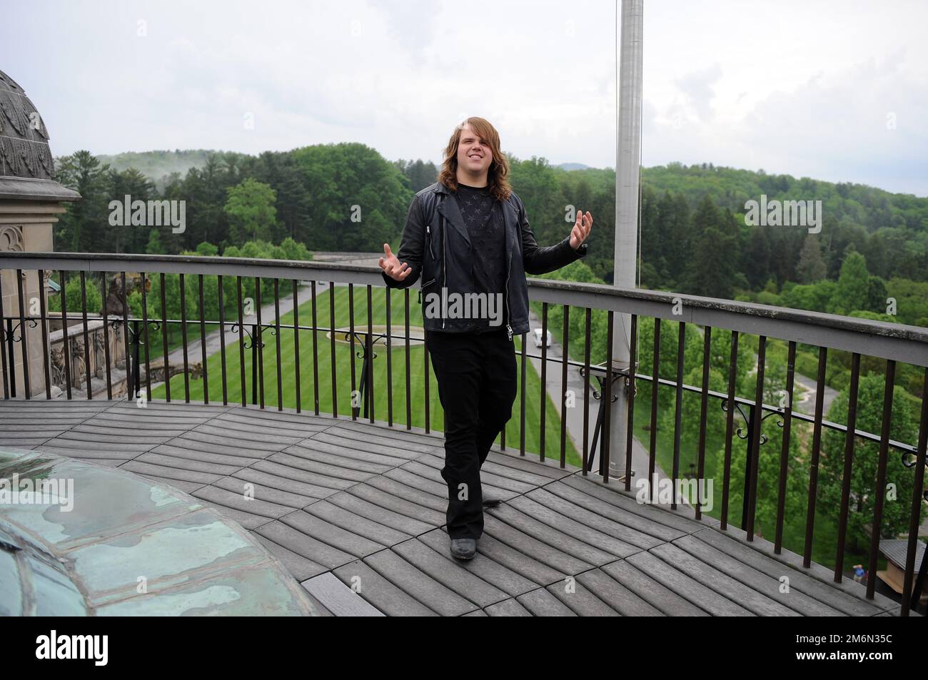 American Idol top three contestant Caleb Johnson celebrates with a American Idol top three contestant Caleb Johnson celebrates with a