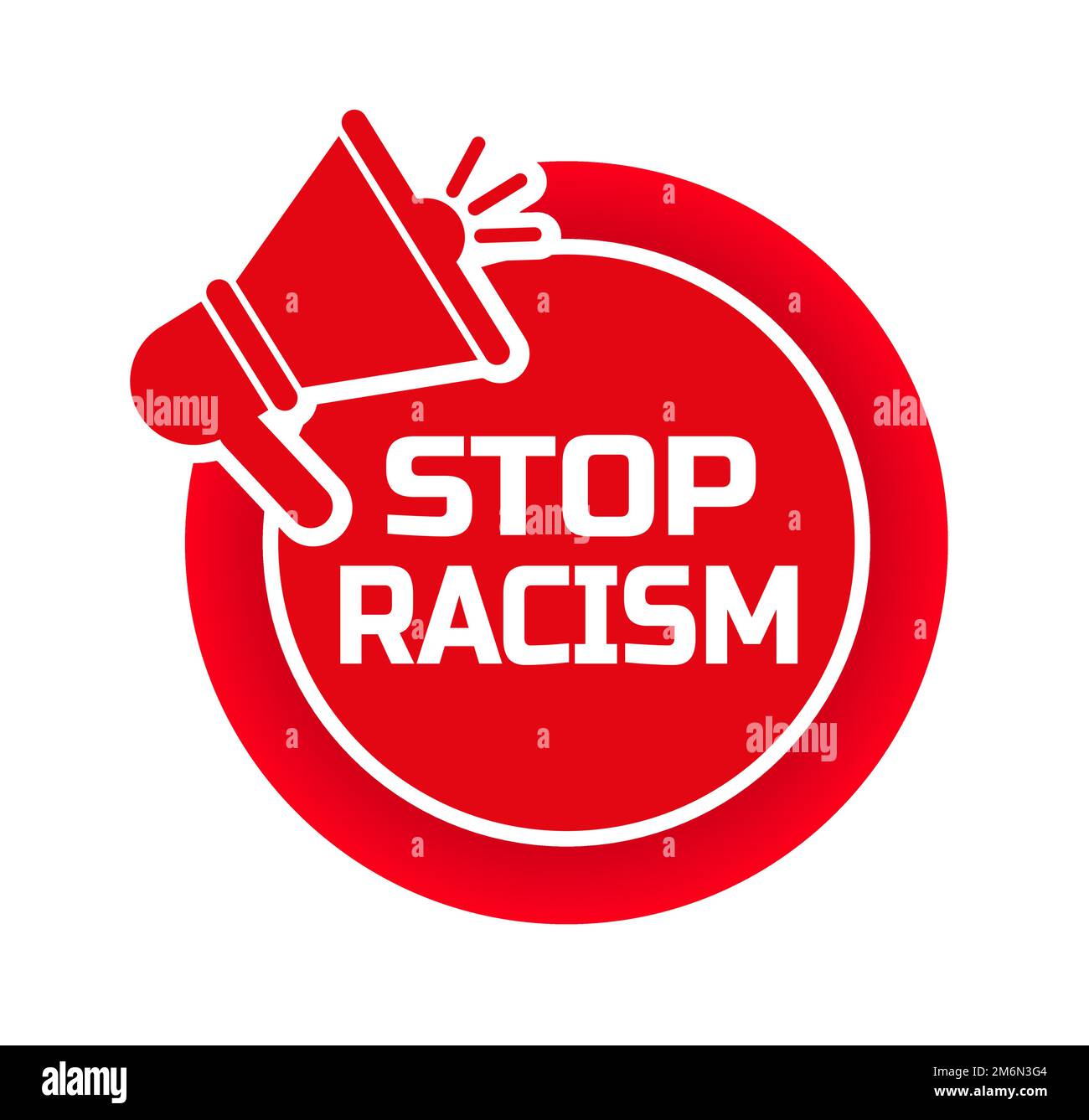 stop racism sign on white background Stock Vector