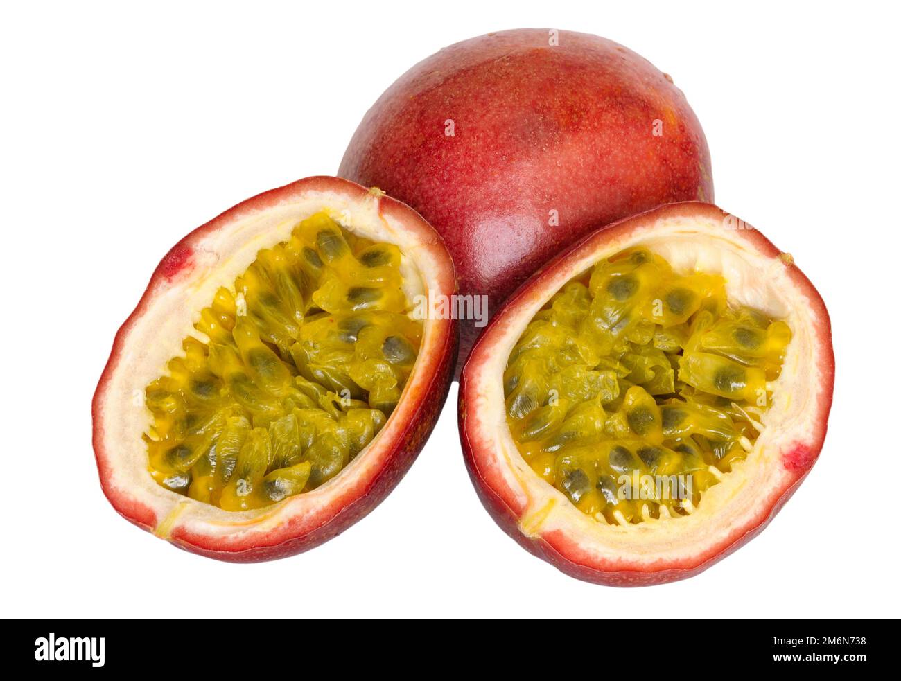Ð¡ut passiflora fruit isolated on white background Stock Photo