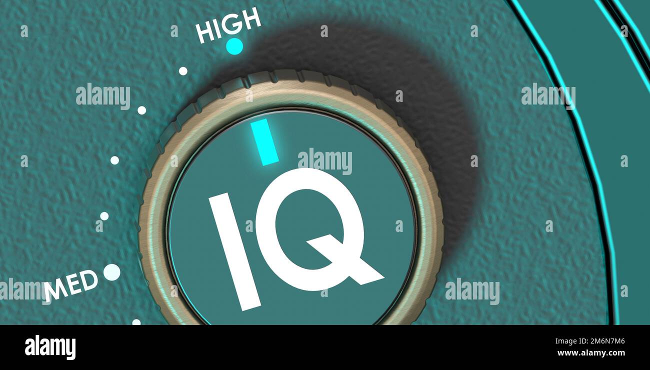 IQ knob pointing to high level Stock Photo