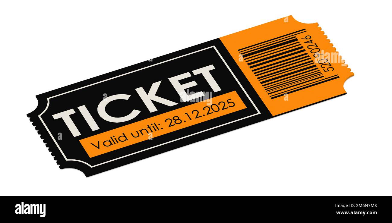 Ticket with barcode isolated Stock Photo Alamy