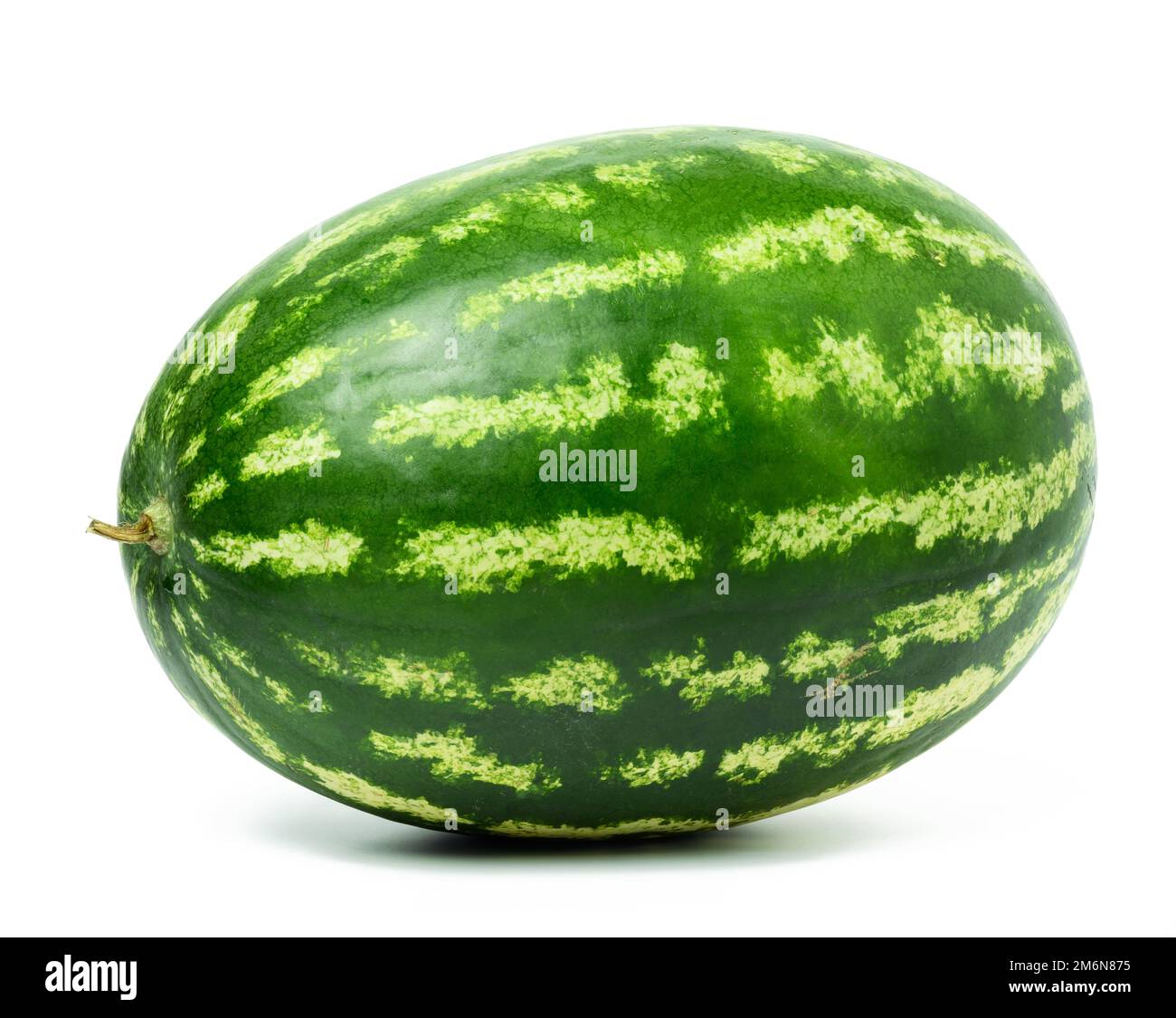 Whole ripe round striped watermelon isolated on white background Stock ...