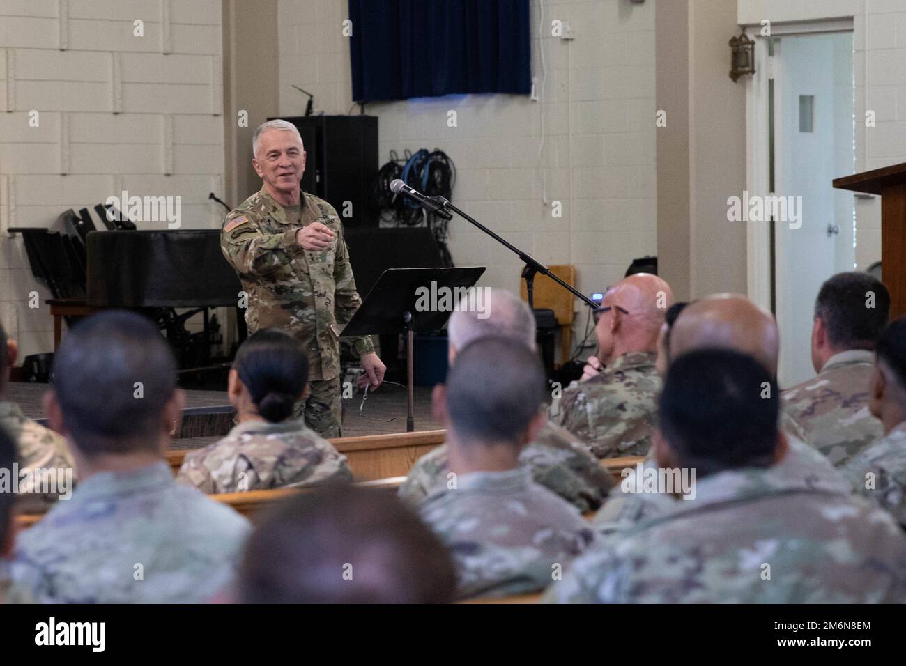 Maj. Gen. Thomas L. Solhjem, U.S. Army chief of chaplains, speaks to U ...