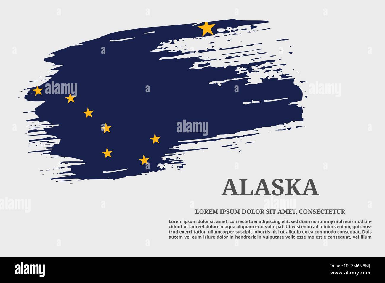Alaska US flag grunge brush and text poster, vector Stock Vector Image ...
