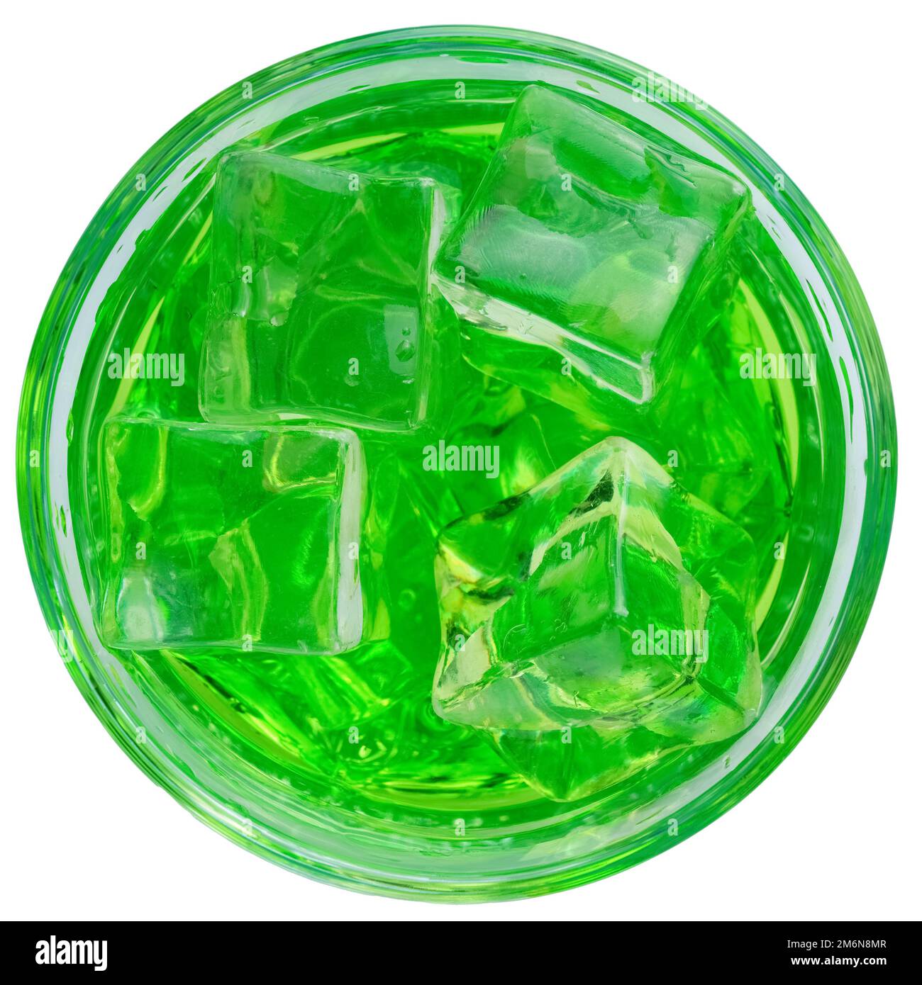 Green dragon or St. Patrick cocktail, green alcoholic cocktail with