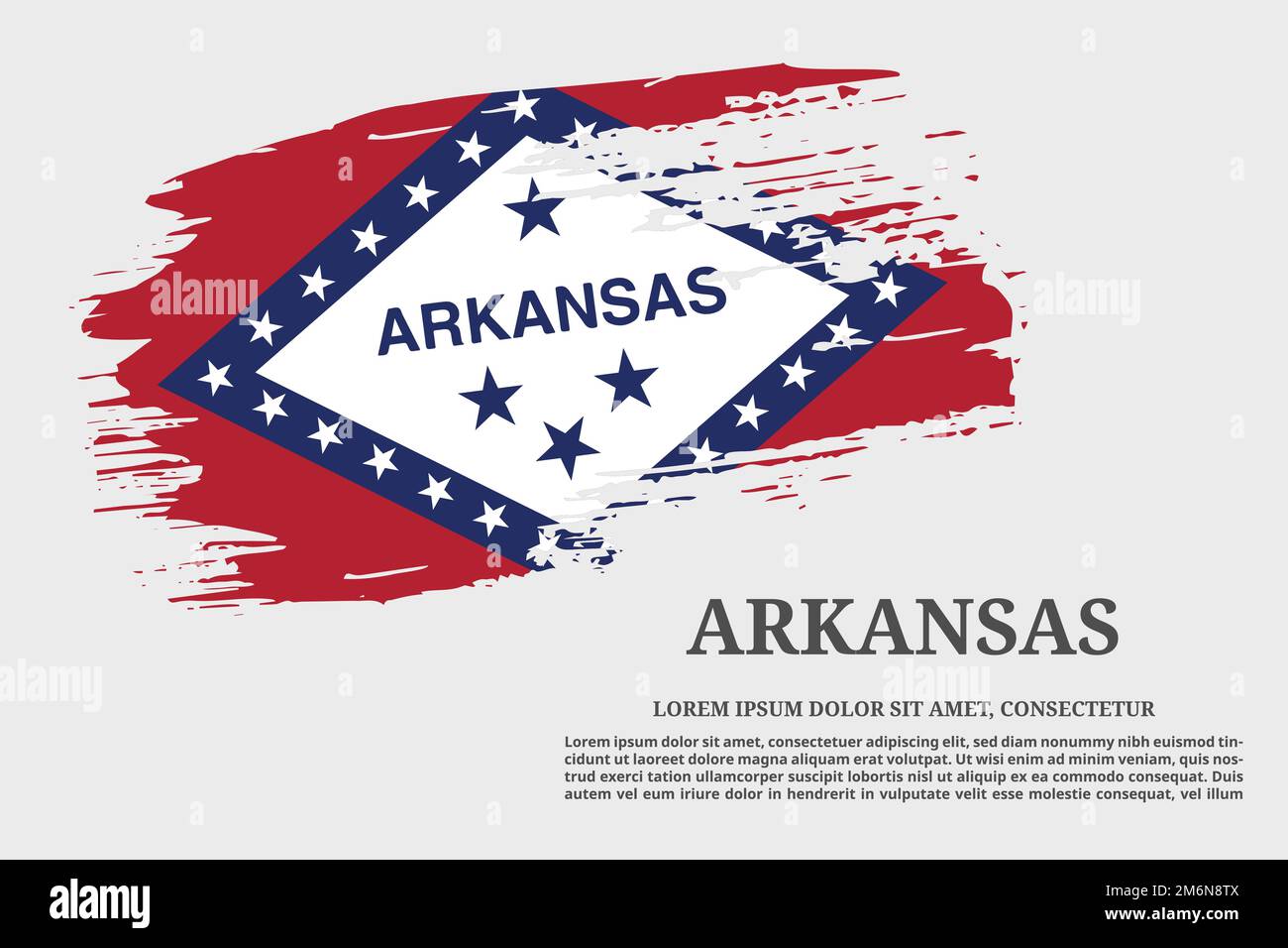 Arkansas US flag grunge brush and text poster, vector Stock Vector ...