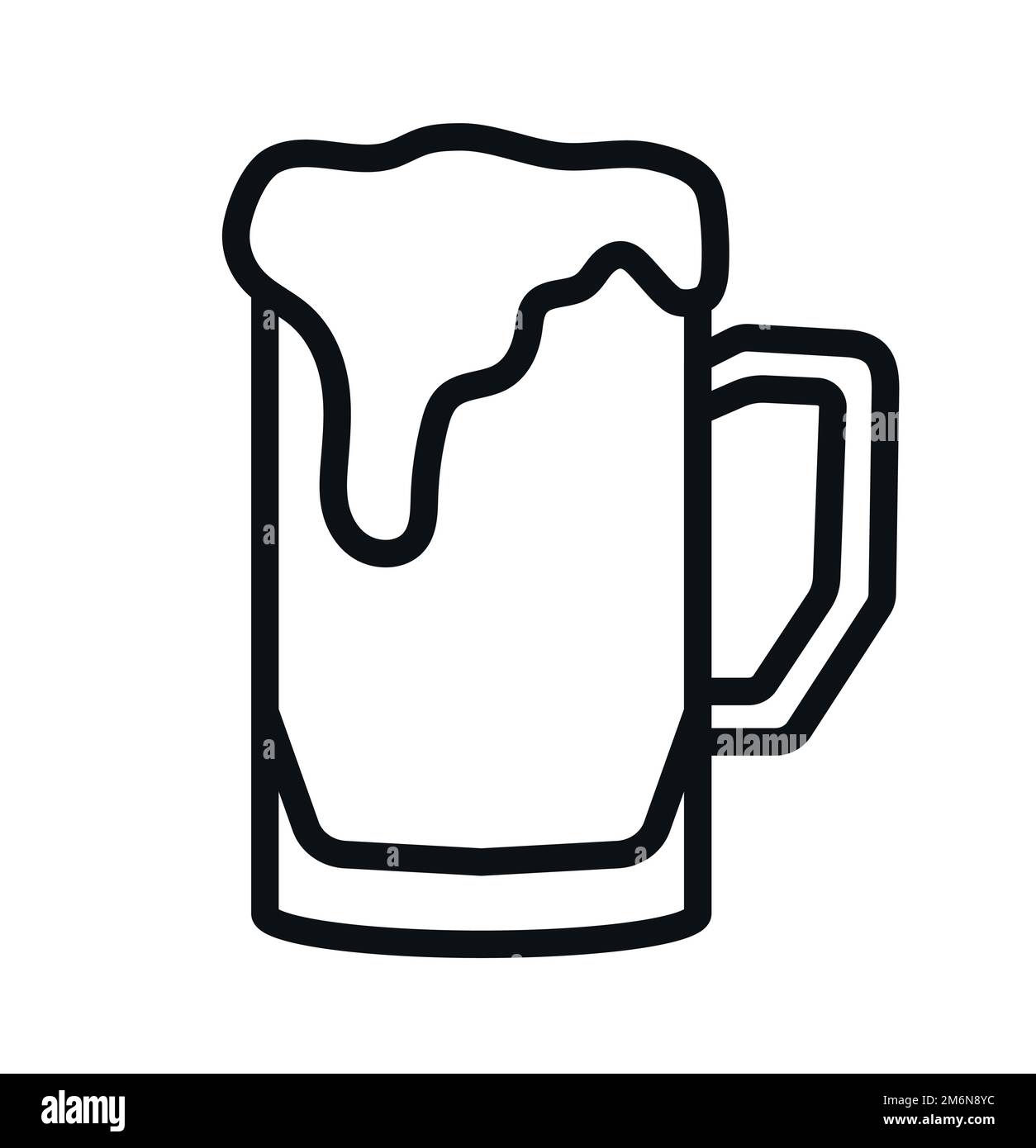 Mug of beer with foam symbol beer drink vector illustration icon Stock Vector