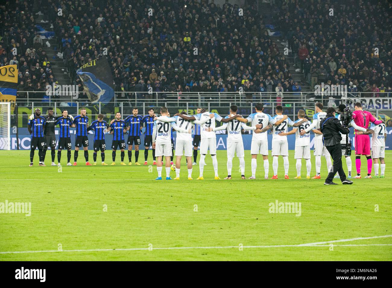 Milan, Italy - january 4 2023 - Inter vs Napoli serie A - San Siro for Pelè death Credit: Christian Santi/Alamy Live News Stock Photo