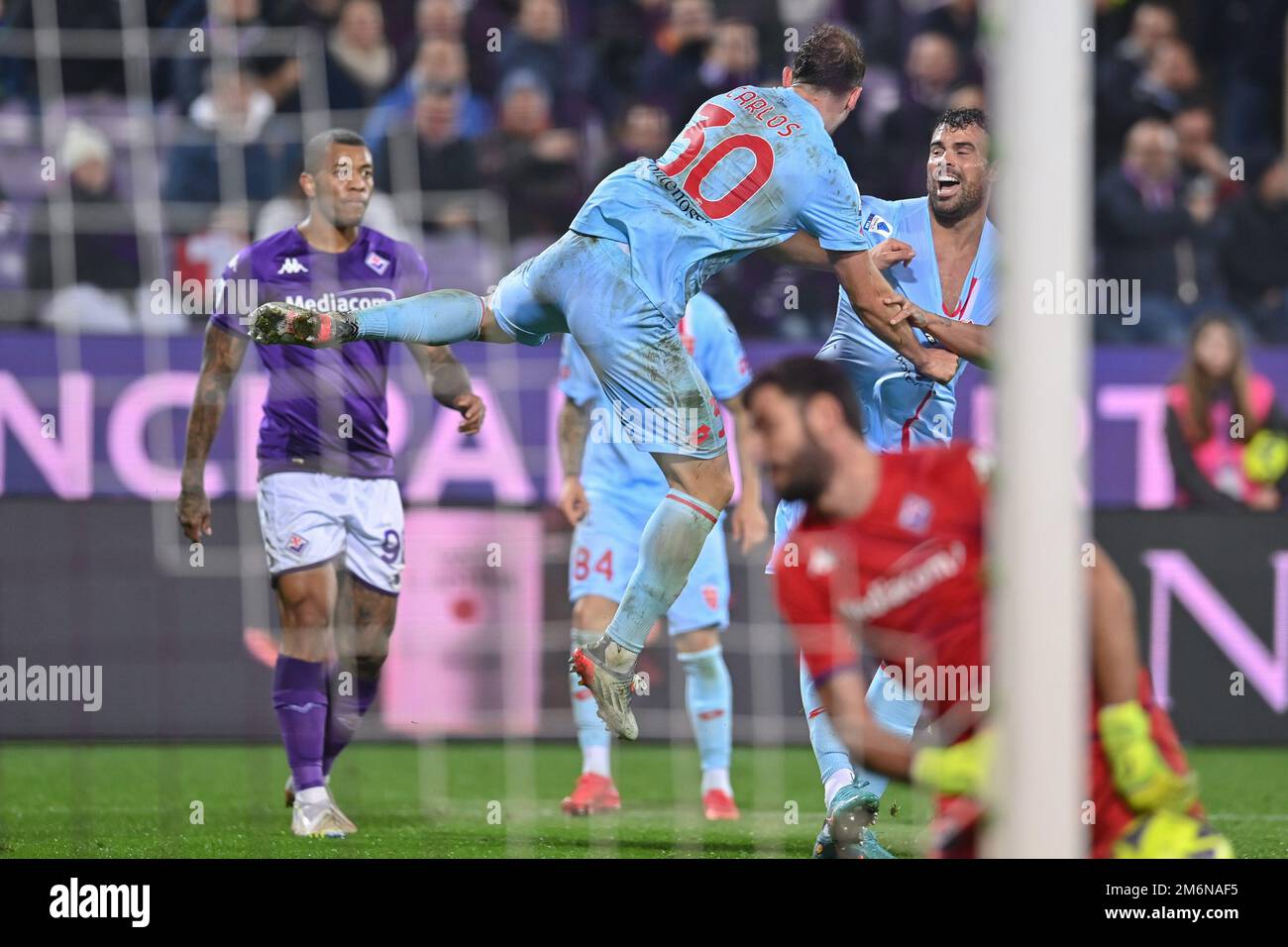 Carlos Augusto (AC Monza) celebrates after scoring a goal with Andrea