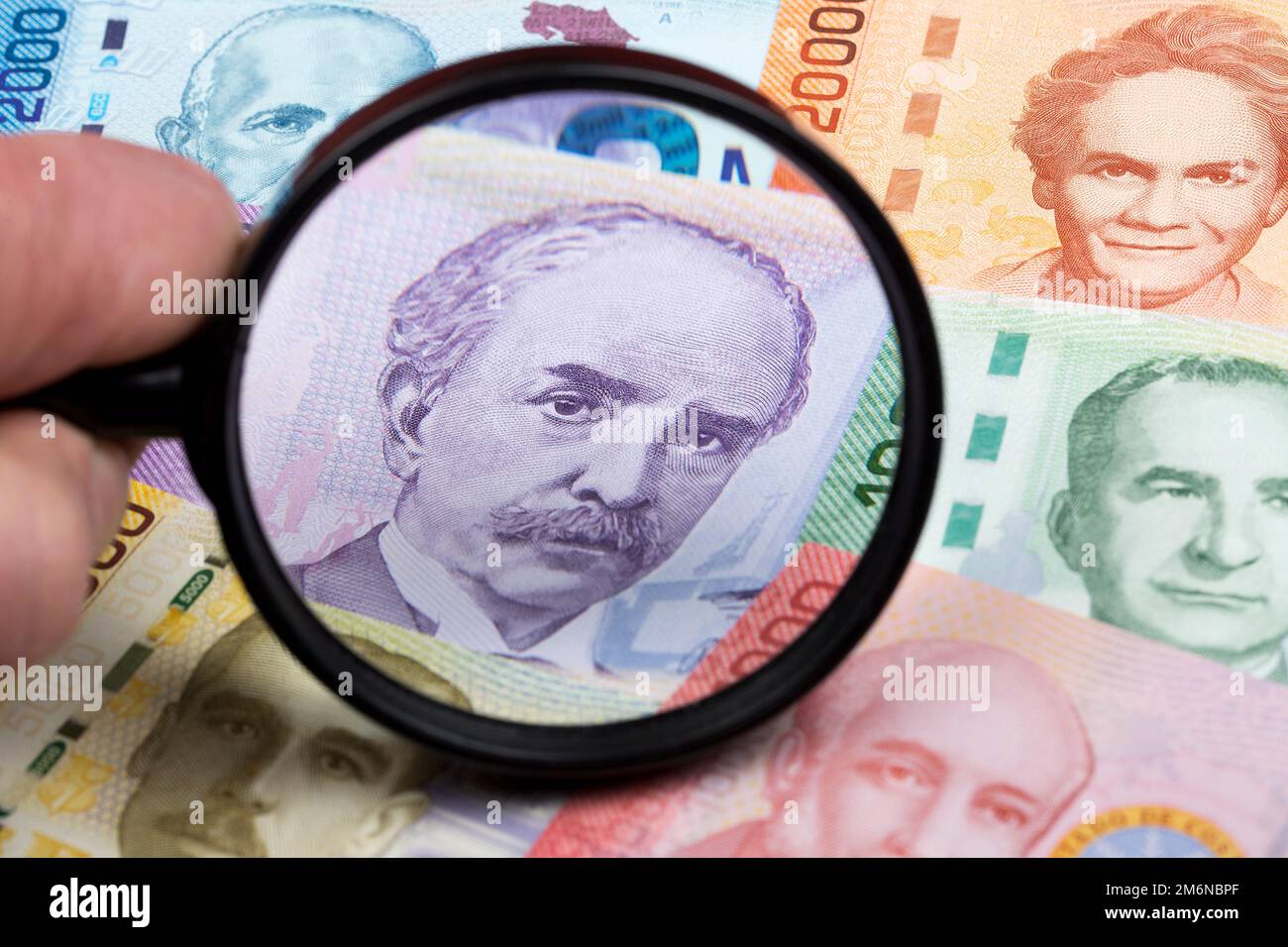Costa Rican Colon In A Magnifying Glass Stock Photo Alamy costa-rican-colon-in-a-magnifying-glass-stock-photo-alamy