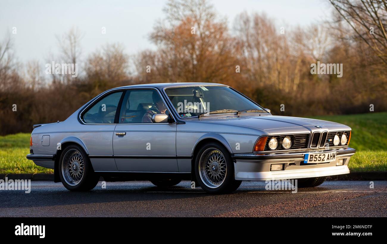 1985 silver 6 series BMW classic car Stock Photo