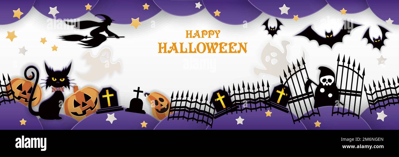 Seamless Happy Halloween Vector Background Illustration With A Black ...