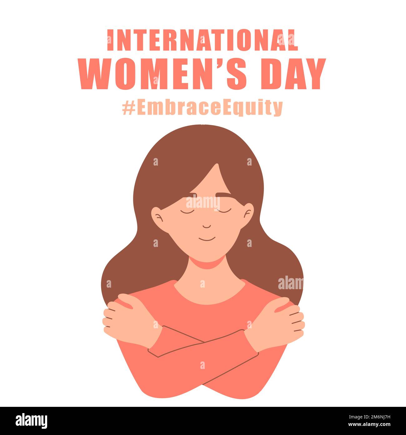 International womens day concept poster. Embrace equity woman illustration background. 2023 women day campaign theme - EmbraceEquity Stock Vector