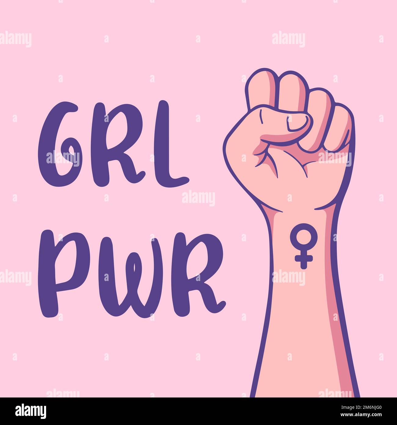 Pwr Background International womens day concept poster. Girl power illustration ...