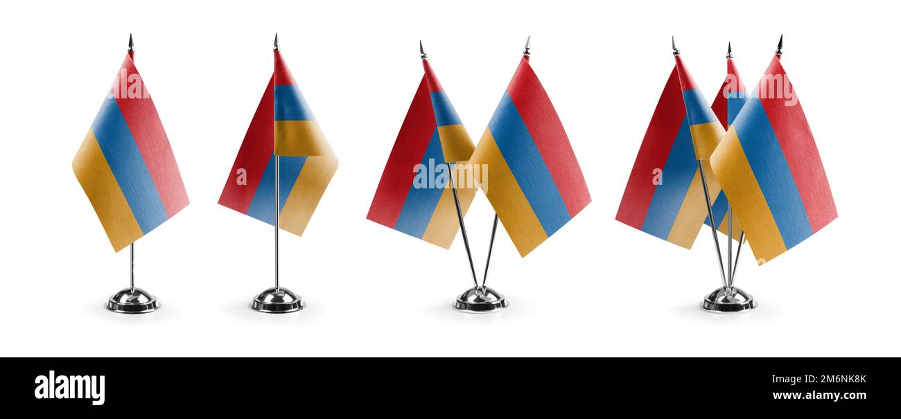 Small national flags of the Armenia on a white background Stock Photo ...