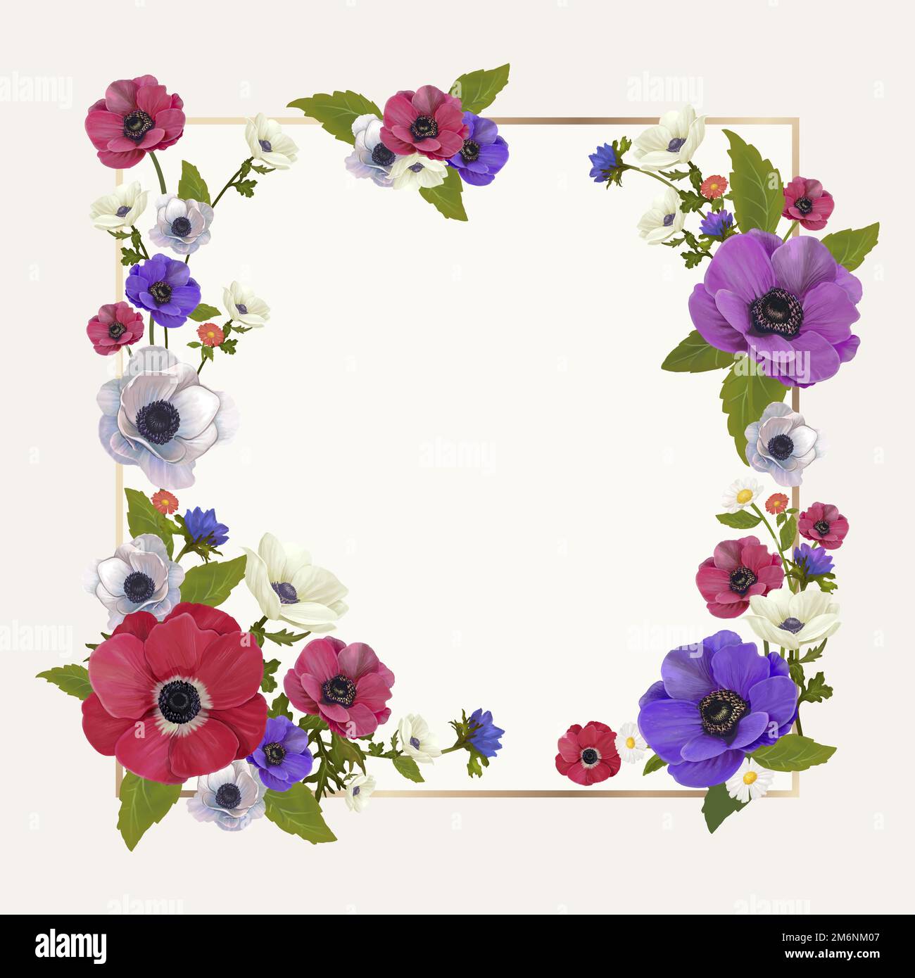 Blank floral frame design vector Stock Vector Image & Art - Alamy